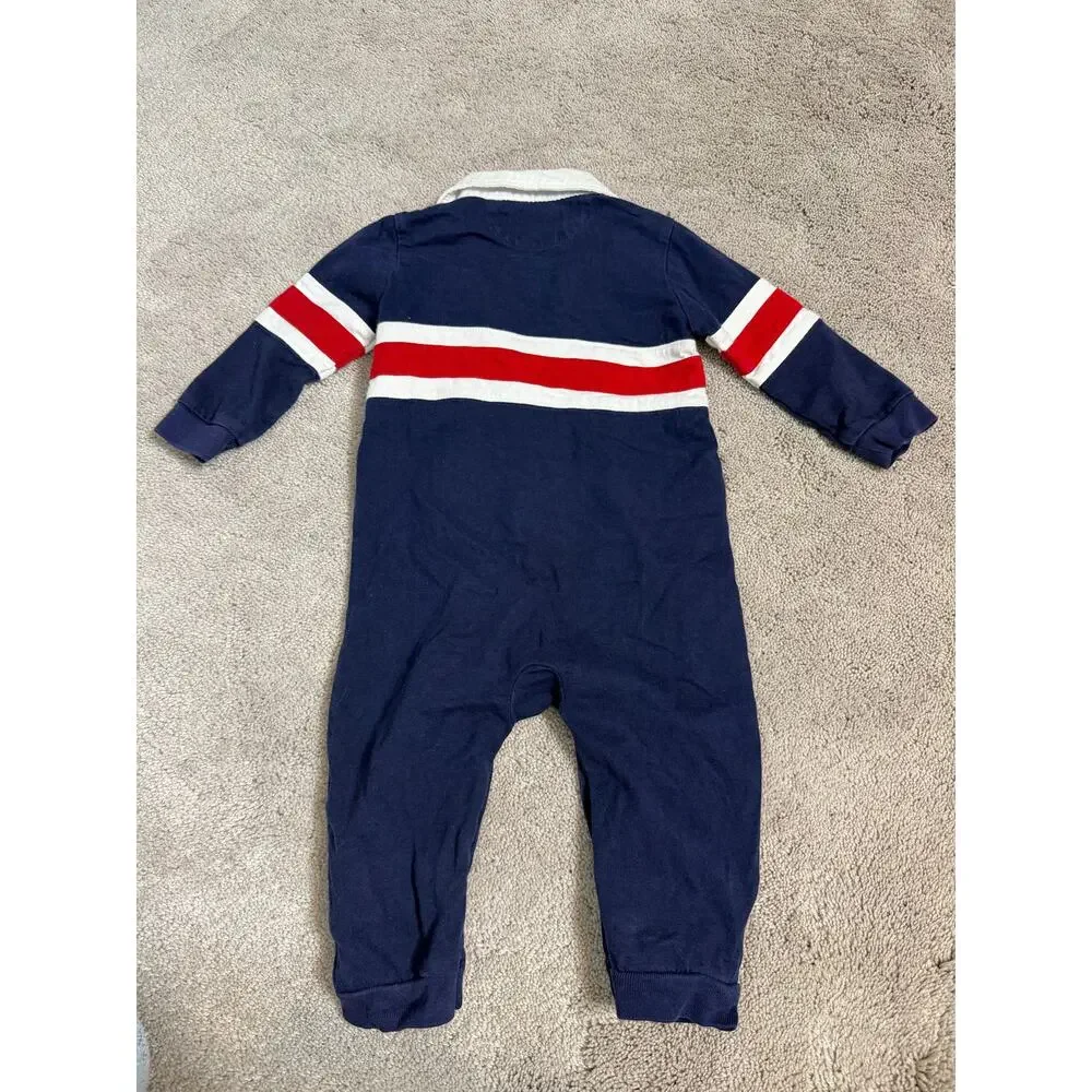Polo Ralph Lauren 9 mo Boys Polo Jumpsuit One Piece Navy Blue